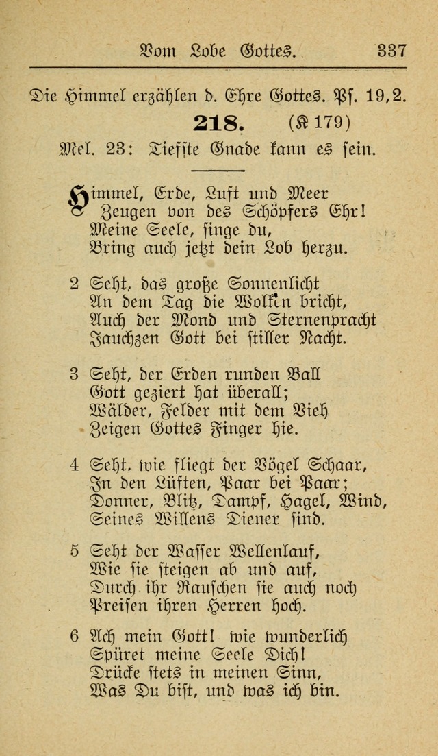 Unparteiische Liedersammlung zum Gebrauch beim Oeffentliche Gottesdienst und zur Häuslichen Erbauung (Revidirt und vehmehrt) page 337