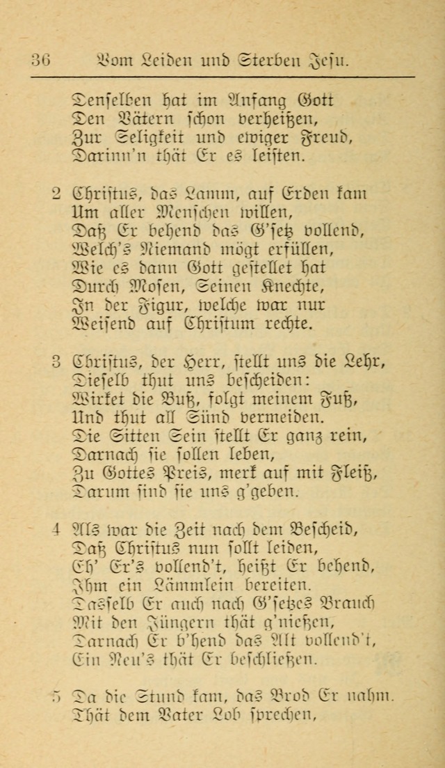 Unparteiische Liedersammlung zum Gebrauch beim Oeffentliche Gottesdienst und zur Häuslichen Erbauung (Revidirt und vehmehrt) page 36