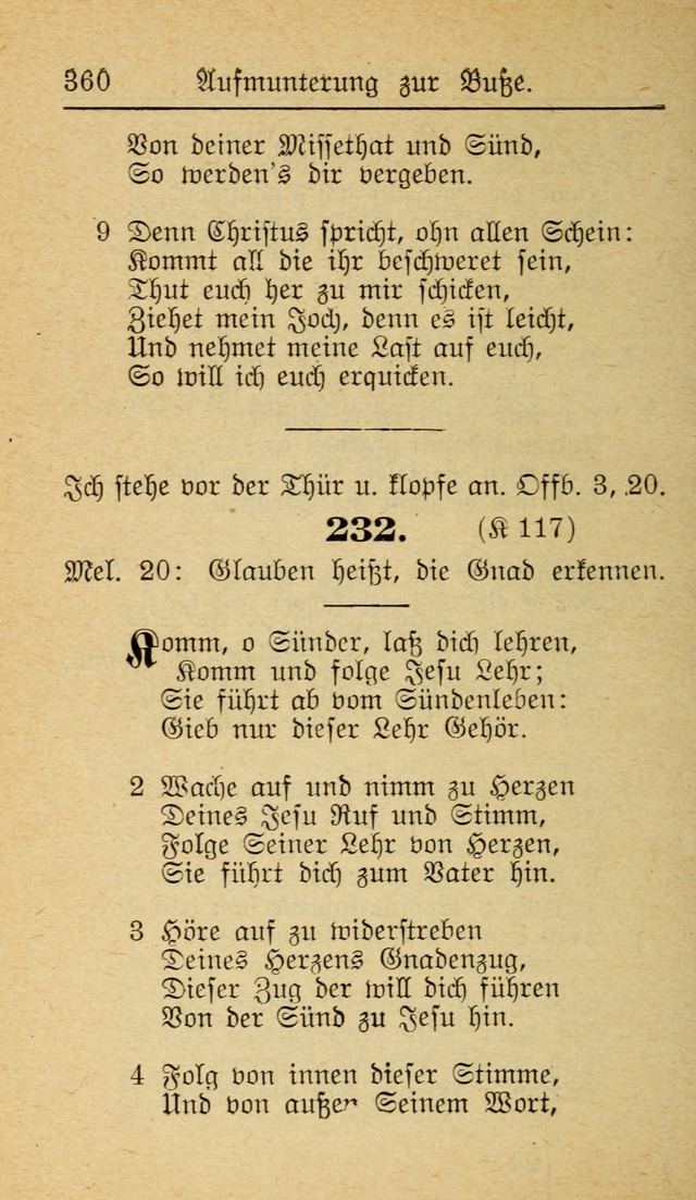 Unparteiische Liedersammlung zum Gebrauch beim Oeffentliche Gottesdienst und zur Häuslichen Erbauung (Revidirt und vehmehrt) page 360