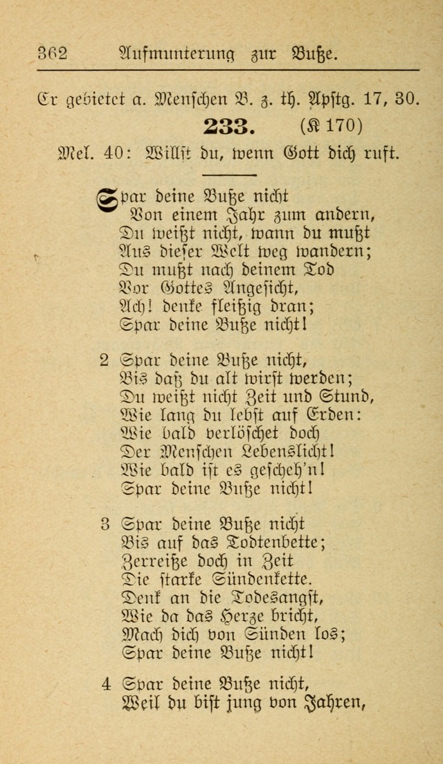 Unparteiische Liedersammlung zum Gebrauch beim Oeffentliche Gottesdienst und zur Häuslichen Erbauung (Revidirt und vehmehrt) page 362