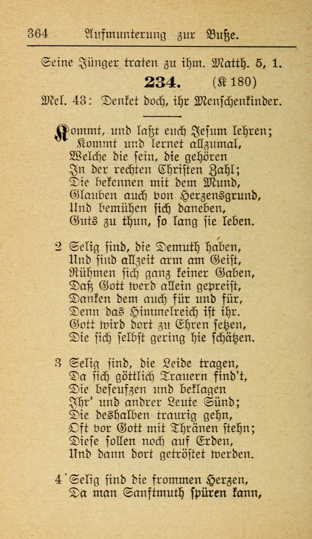 Unparteiische Liedersammlung zum Gebrauch beim Oeffentliche Gottesdienst und zur Häuslichen Erbauung (Revidirt und vehmehrt) page 364