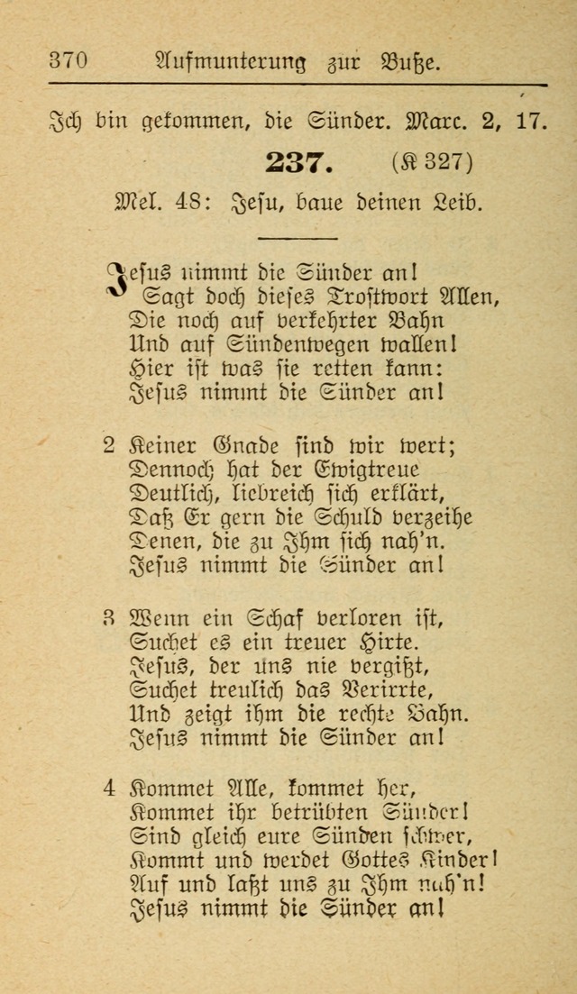 Unparteiische Liedersammlung zum Gebrauch beim Oeffentliche Gottesdienst und zur Häuslichen Erbauung (Revidirt und vehmehrt) page 370