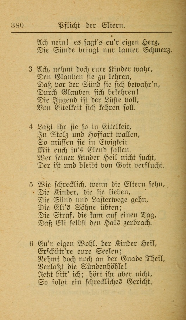 Unparteiische Liedersammlung zum Gebrauch beim Oeffentliche Gottesdienst und zur Häuslichen Erbauung (Revidirt und vehmehrt) page 380