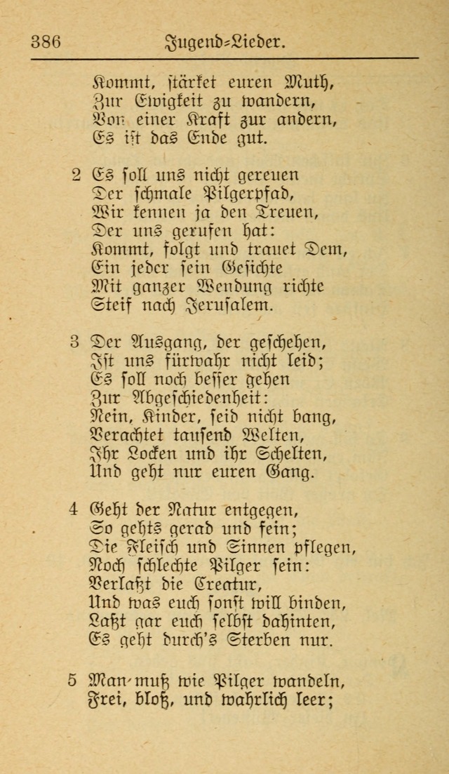 Unparteiische Liedersammlung zum Gebrauch beim Oeffentliche Gottesdienst und zur Häuslichen Erbauung (Revidirt und vehmehrt) page 386