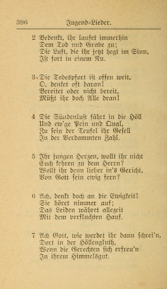 Unparteiische Liedersammlung zum Gebrauch beim Oeffentliche Gottesdienst und zur Häuslichen Erbauung (Revidirt und vehmehrt) page 396