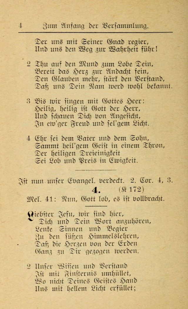 Unparteiische Liedersammlung zum Gebrauch beim Oeffentliche Gottesdienst und zur Häuslichen Erbauung (Revidirt und vehmehrt) page 4