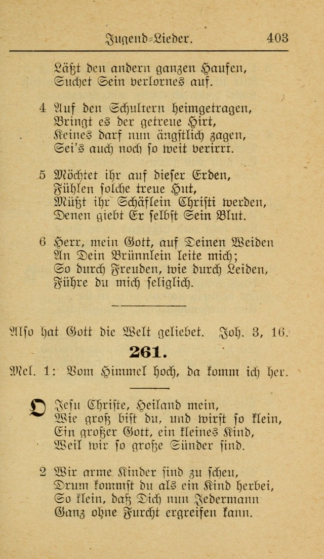 Unparteiische Liedersammlung zum Gebrauch beim Oeffentliche Gottesdienst und zur Häuslichen Erbauung (Revidirt und vehmehrt) page 403