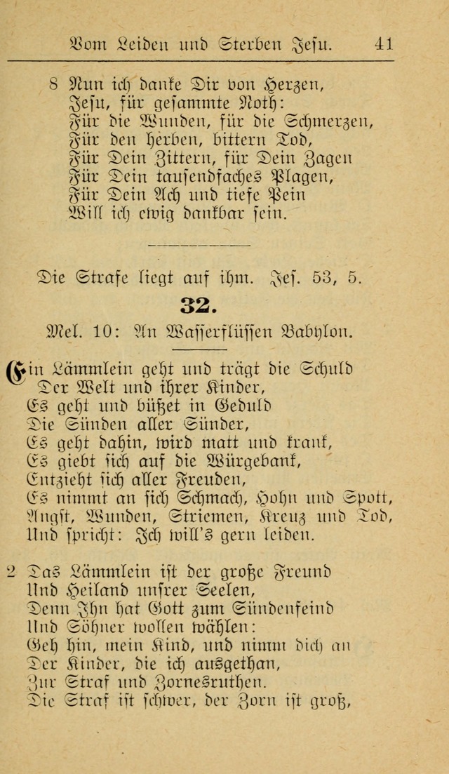 Unparteiische Liedersammlung zum Gebrauch beim Oeffentliche Gottesdienst und zur Häuslichen Erbauung (Revidirt und vehmehrt) page 41