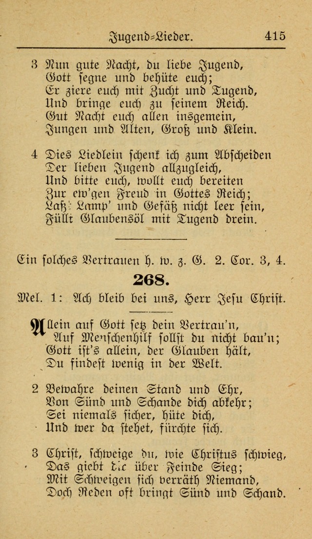 Unparteiische Liedersammlung zum Gebrauch beim Oeffentliche Gottesdienst und zur Häuslichen Erbauung (Revidirt und vehmehrt) page 415