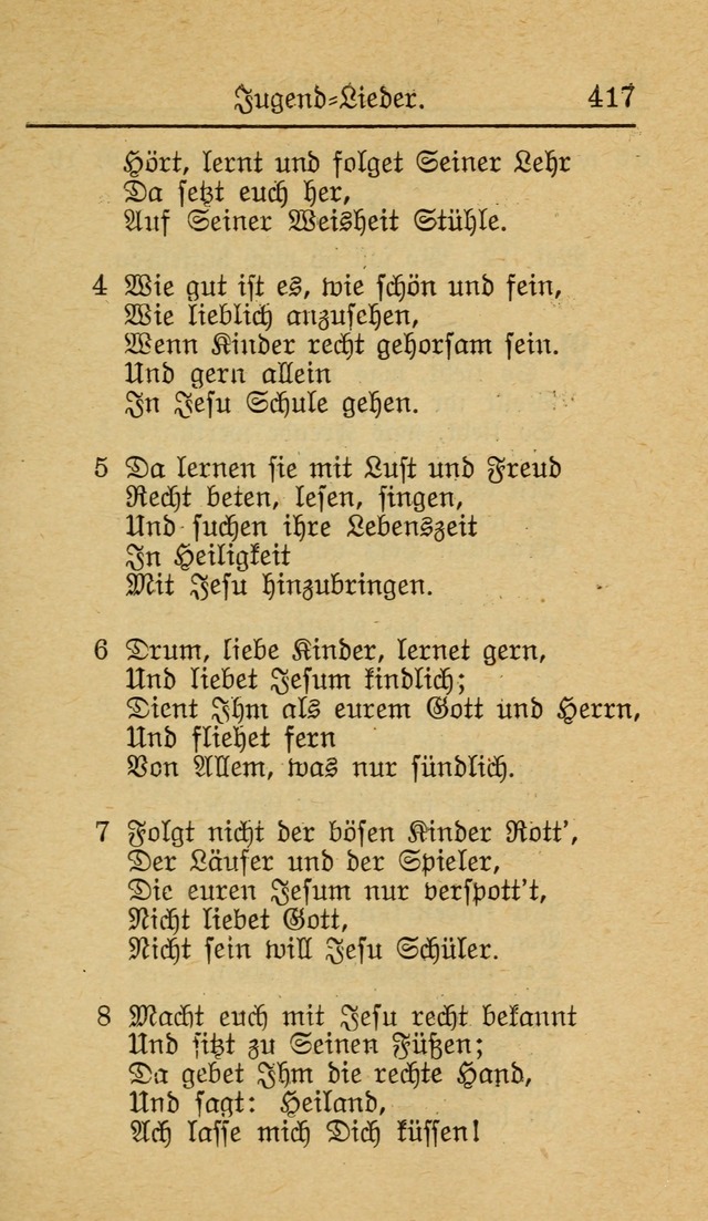 Unparteiische Liedersammlung zum Gebrauch beim Oeffentliche Gottesdienst und zur Häuslichen Erbauung (Revidirt und vehmehrt) page 417