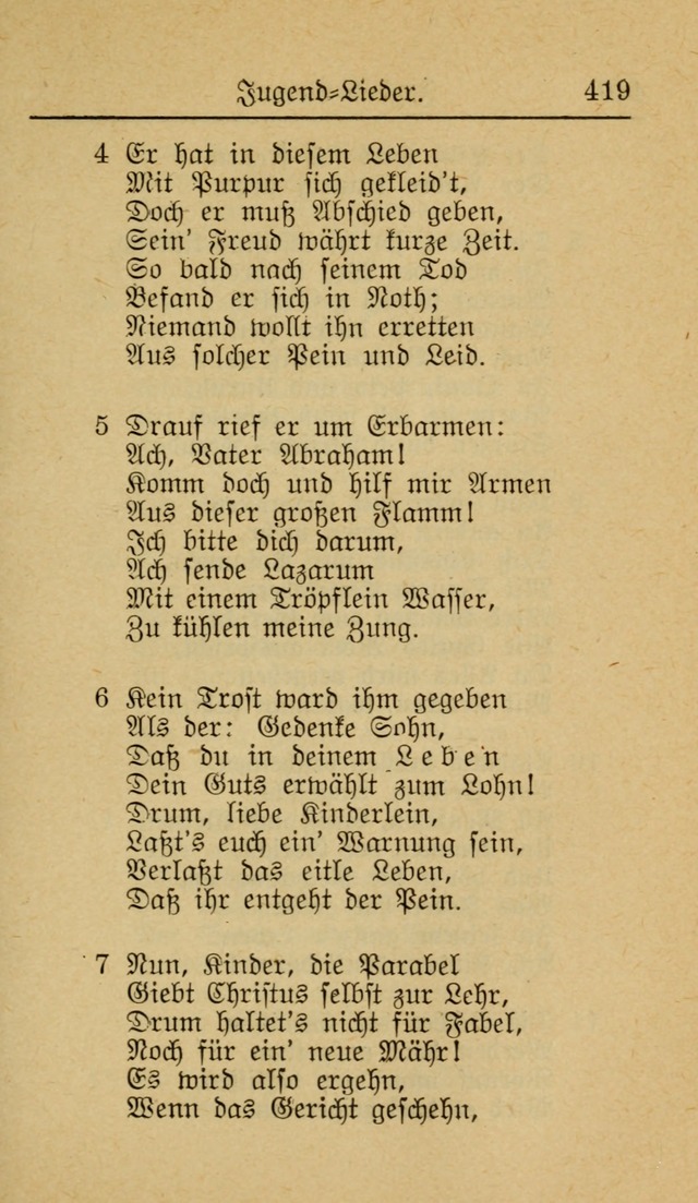 Unparteiische Liedersammlung zum Gebrauch beim Oeffentliche Gottesdienst und zur Häuslichen Erbauung (Revidirt und vehmehrt) page 419