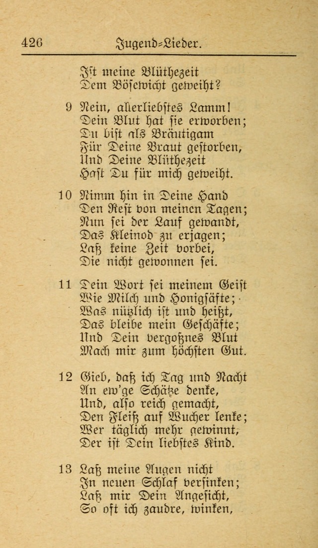 Unparteiische Liedersammlung zum Gebrauch beim Oeffentliche Gottesdienst und zur Häuslichen Erbauung (Revidirt und vehmehrt) page 426