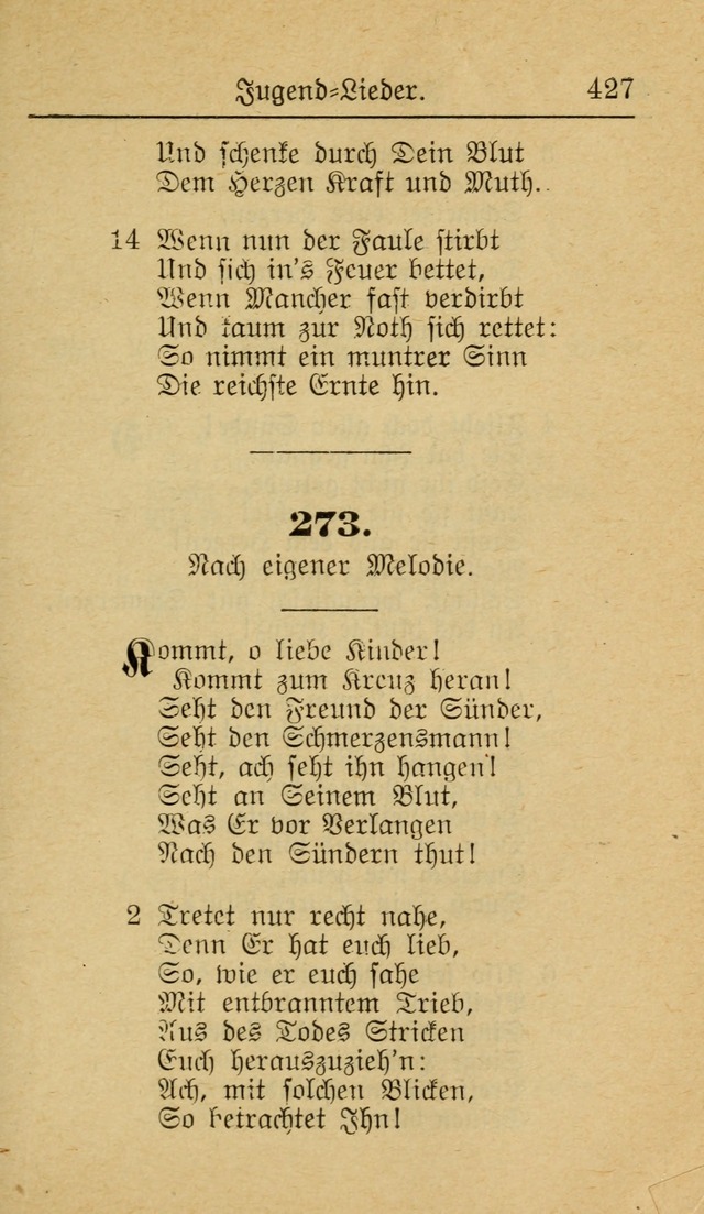 Unparteiische Liedersammlung zum Gebrauch beim Oeffentliche Gottesdienst und zur Häuslichen Erbauung (Revidirt und vehmehrt) page 427