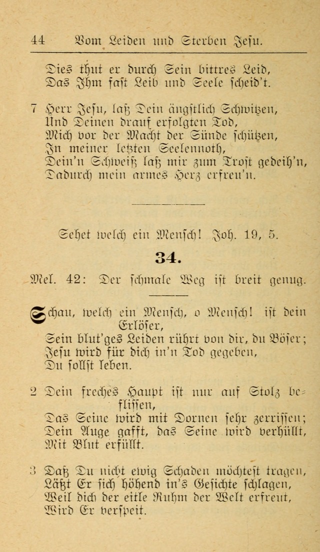 Unparteiische Liedersammlung zum Gebrauch beim Oeffentliche Gottesdienst und zur Häuslichen Erbauung (Revidirt und vehmehrt) page 44