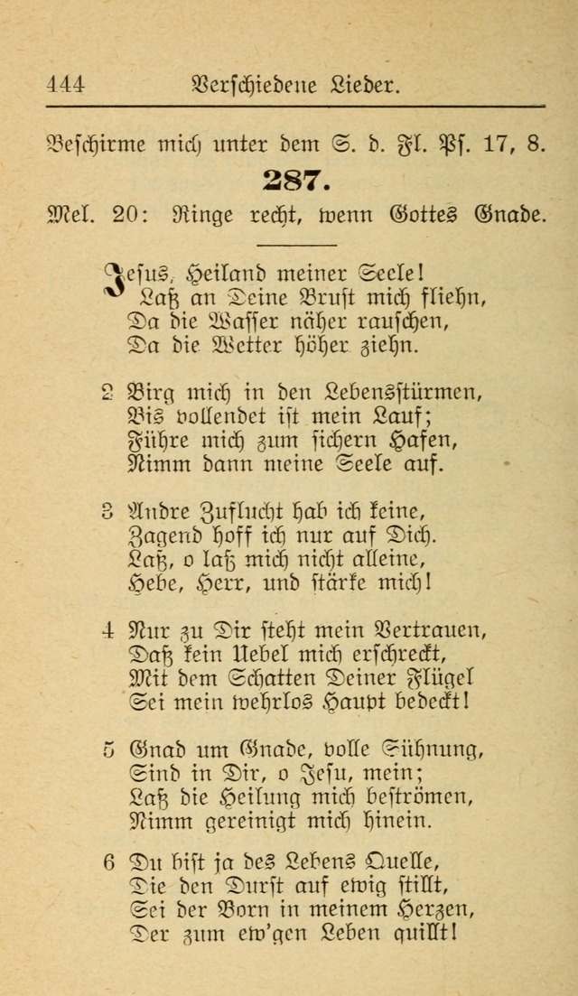 Unparteiische Liedersammlung zum Gebrauch beim Oeffentliche Gottesdienst und zur Häuslichen Erbauung (Revidirt und vehmehrt) page 444