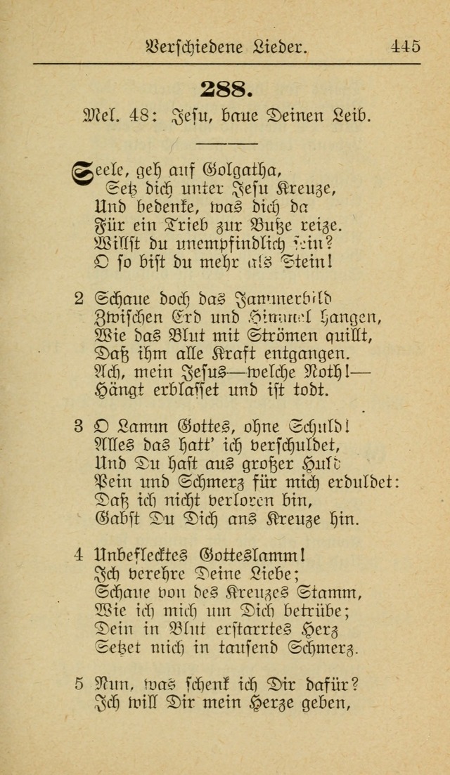 Unparteiische Liedersammlung zum Gebrauch beim Oeffentliche Gottesdienst und zur Häuslichen Erbauung (Revidirt und vehmehrt) page 445