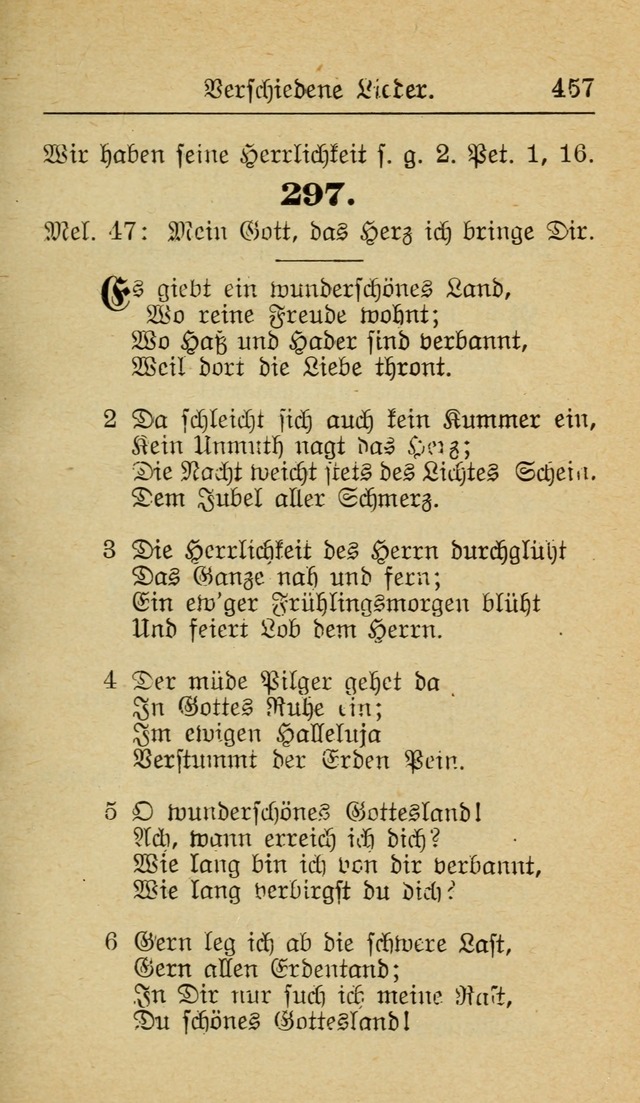 Unparteiische Liedersammlung zum Gebrauch beim Oeffentliche Gottesdienst und zur Häuslichen Erbauung (Revidirt und vehmehrt) page 457