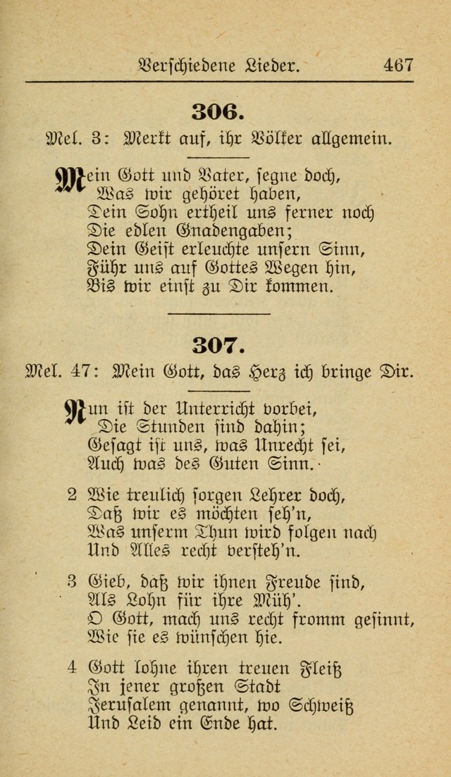 Unparteiische Liedersammlung zum Gebrauch beim Oeffentliche Gottesdienst und zur Häuslichen Erbauung (Revidirt und vehmehrt) page 467