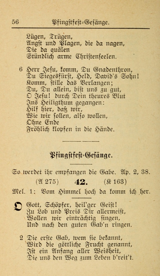 Unparteiische Liedersammlung zum Gebrauch beim Oeffentliche Gottesdienst und zur Häuslichen Erbauung (Revidirt und vehmehrt) page 56