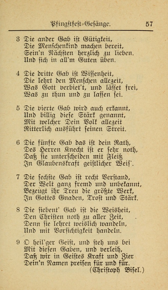 Unparteiische Liedersammlung zum Gebrauch beim Oeffentliche Gottesdienst und zur Häuslichen Erbauung (Revidirt und vehmehrt) page 57