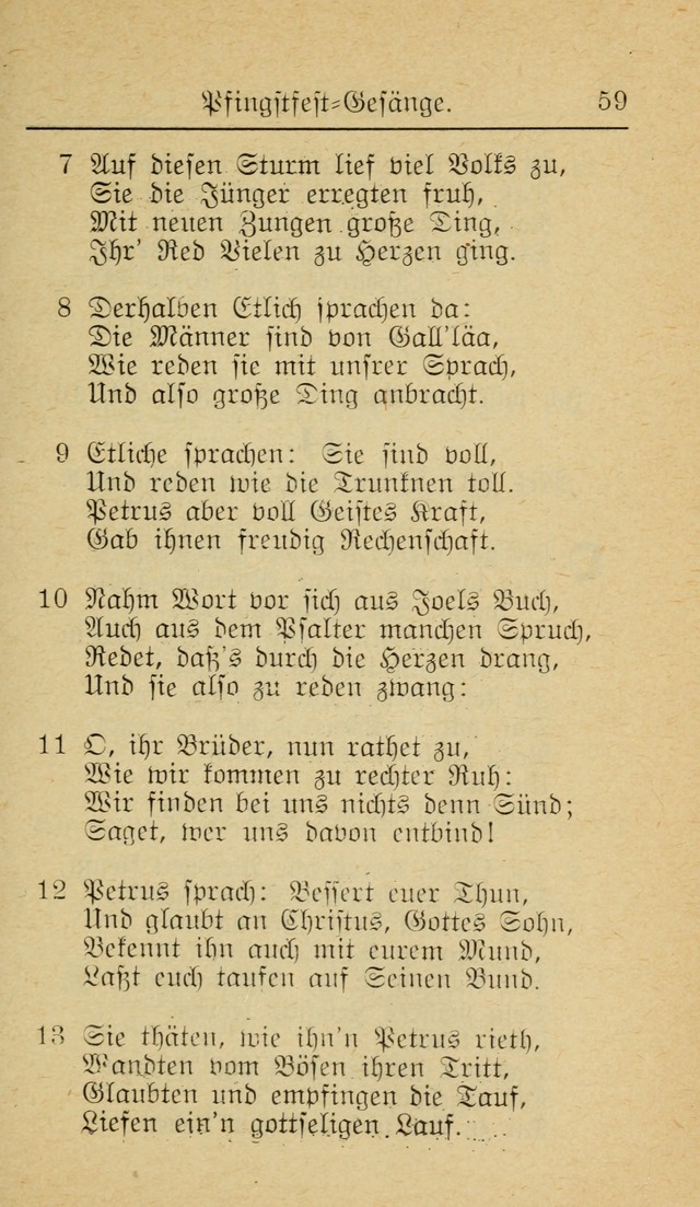 Unparteiische Liedersammlung zum Gebrauch beim Oeffentliche Gottesdienst und zur Häuslichen Erbauung (Revidirt und vehmehrt) page 59