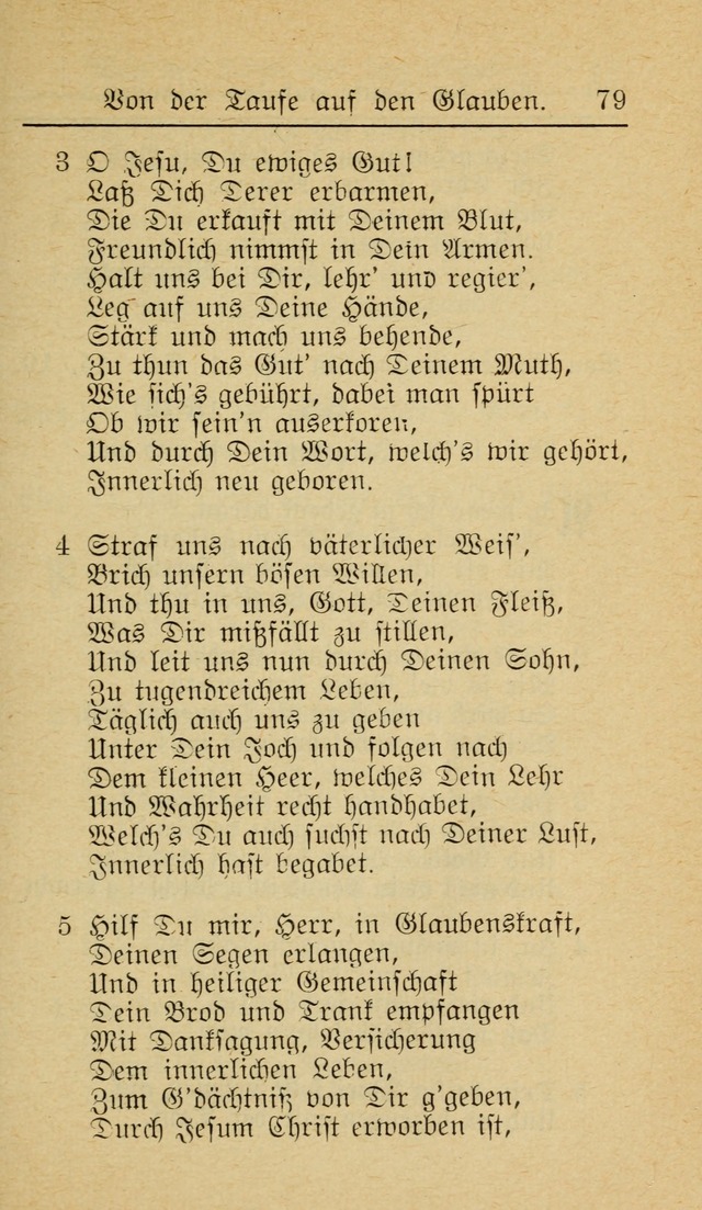 Unparteiische Liedersammlung zum Gebrauch beim Oeffentliche Gottesdienst und zur Häuslichen Erbauung (Revidirt und vehmehrt) page 79