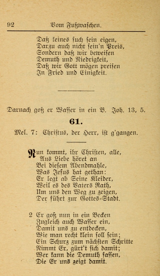 Unparteiische Liedersammlung zum Gebrauch beim Oeffentliche Gottesdienst und zur Häuslichen Erbauung (Revidirt und vehmehrt) page 92