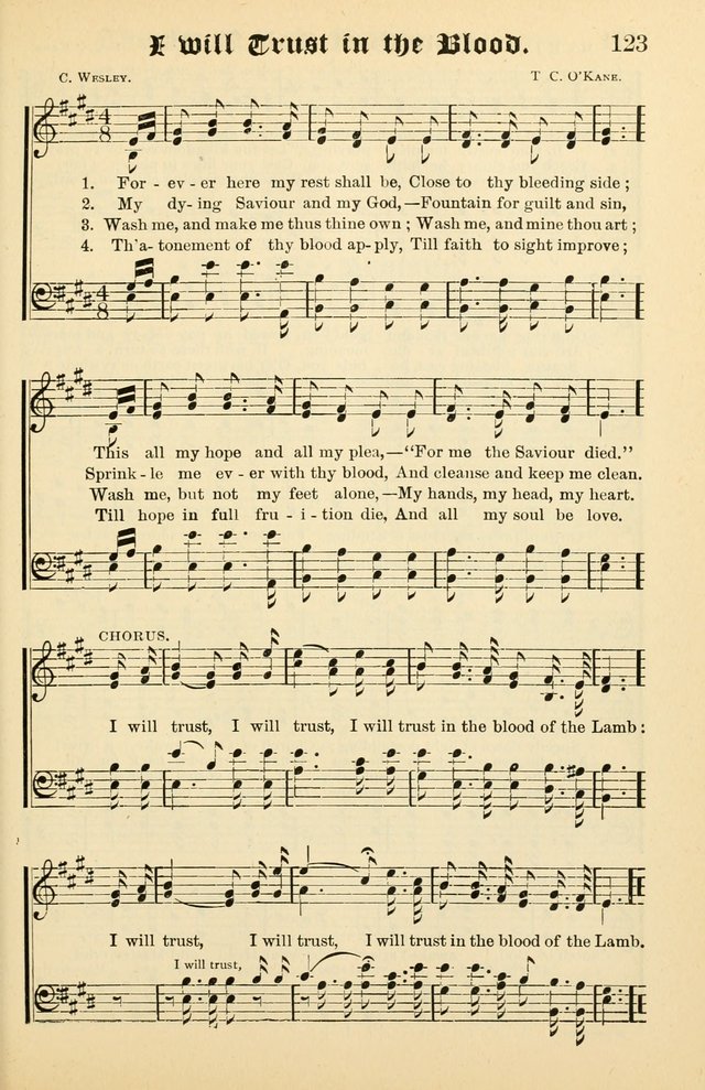 Unfading Treasures: a compilation of sacred songs and hymns, adapted for use by Sunday schools, Epworth Leagues, endeavor societies, pastors, evangelists, choristers, etc. page 123