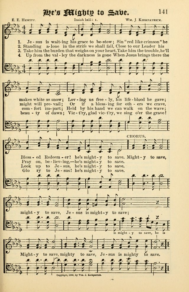 Unfading Treasures: a compilation of sacred songs and hymns, adapted for use by Sunday schools, Epworth Leagues, endeavor societies, pastors, evangelists, choristers, etc. page 141