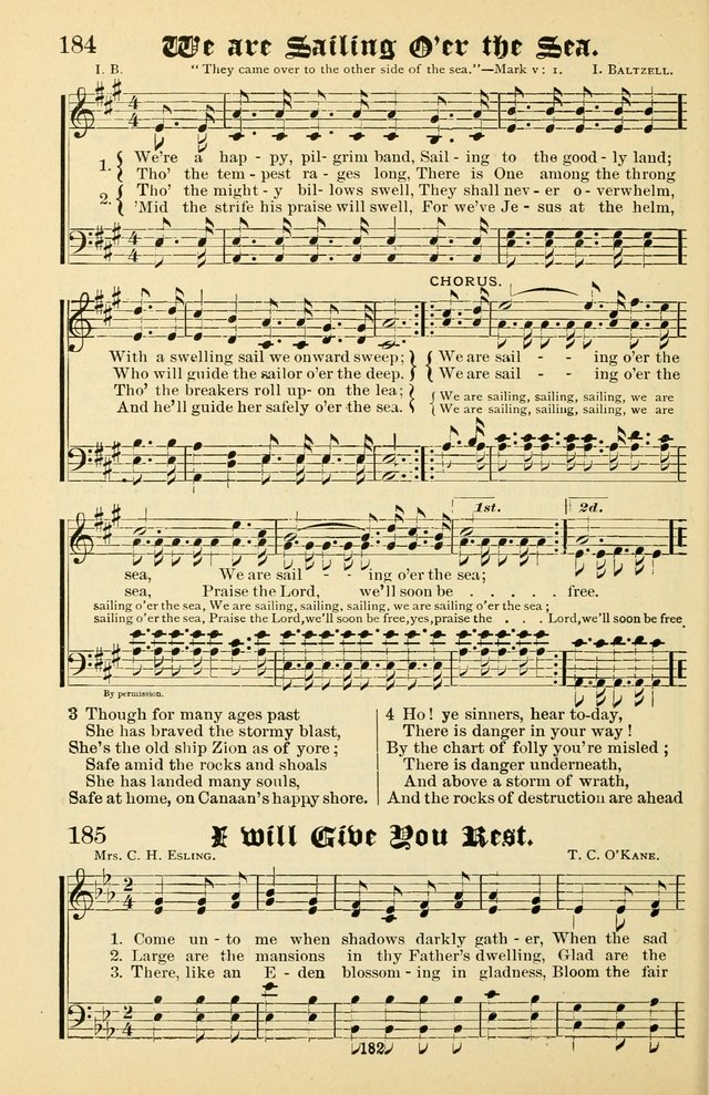 Unfading Treasures: a compilation of sacred songs and hymns, adapted for use by Sunday schools, Epworth Leagues, endeavor societies, pastors, evangelists, choristers, etc. page 182