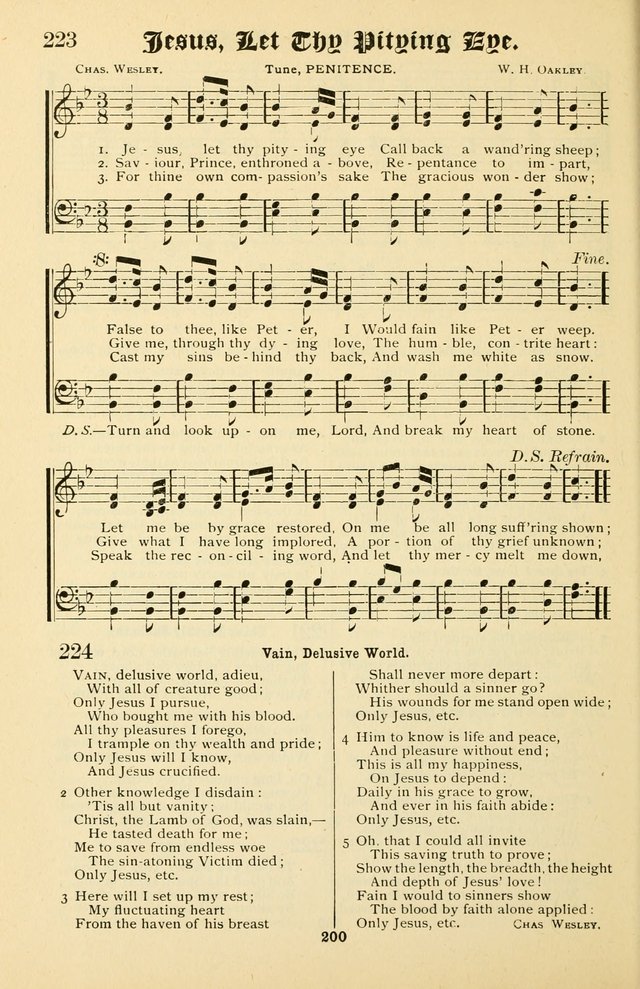 Unfading Treasures: a compilation of sacred songs and hymns, adapted for use by Sunday schools, Epworth Leagues, endeavor societies, pastors, evangelists, choristers, etc. page 200