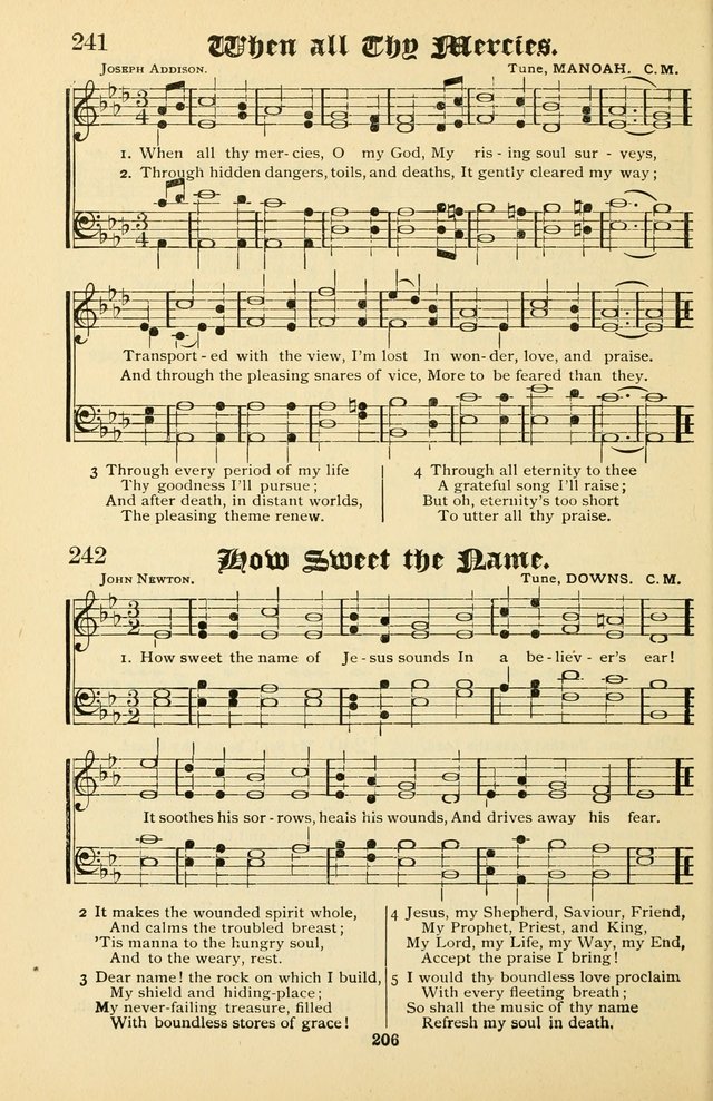 Unfading Treasures: a compilation of sacred songs and hymns, adapted for use by Sunday schools, Epworth Leagues, endeavor societies, pastors, evangelists, choristers, etc. page 206