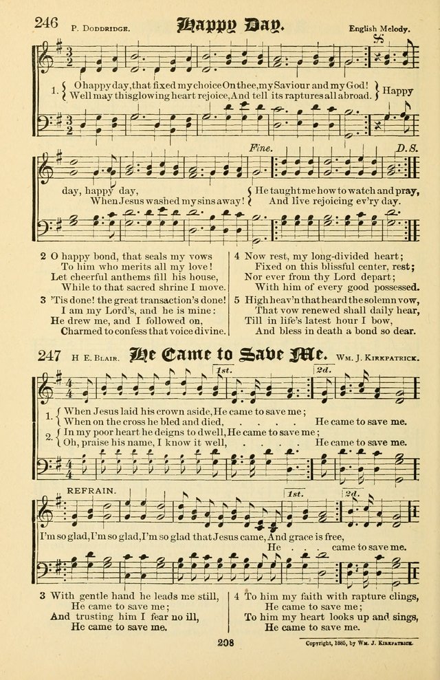 Unfading Treasures: a compilation of sacred songs and hymns, adapted for use by Sunday schools, Epworth Leagues, endeavor societies, pastors, evangelists, choristers, etc. page 208