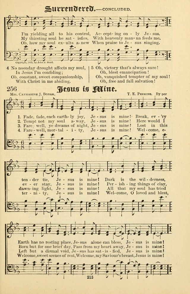 Unfading Treasures: a compilation of sacred songs and hymns, adapted for use by Sunday schools, Epworth Leagues, endeavor societies, pastors, evangelists, choristers, etc. page 213