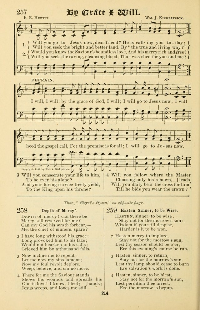 Unfading Treasures: a compilation of sacred songs and hymns, adapted for use by Sunday schools, Epworth Leagues, endeavor societies, pastors, evangelists, choristers, etc. page 214