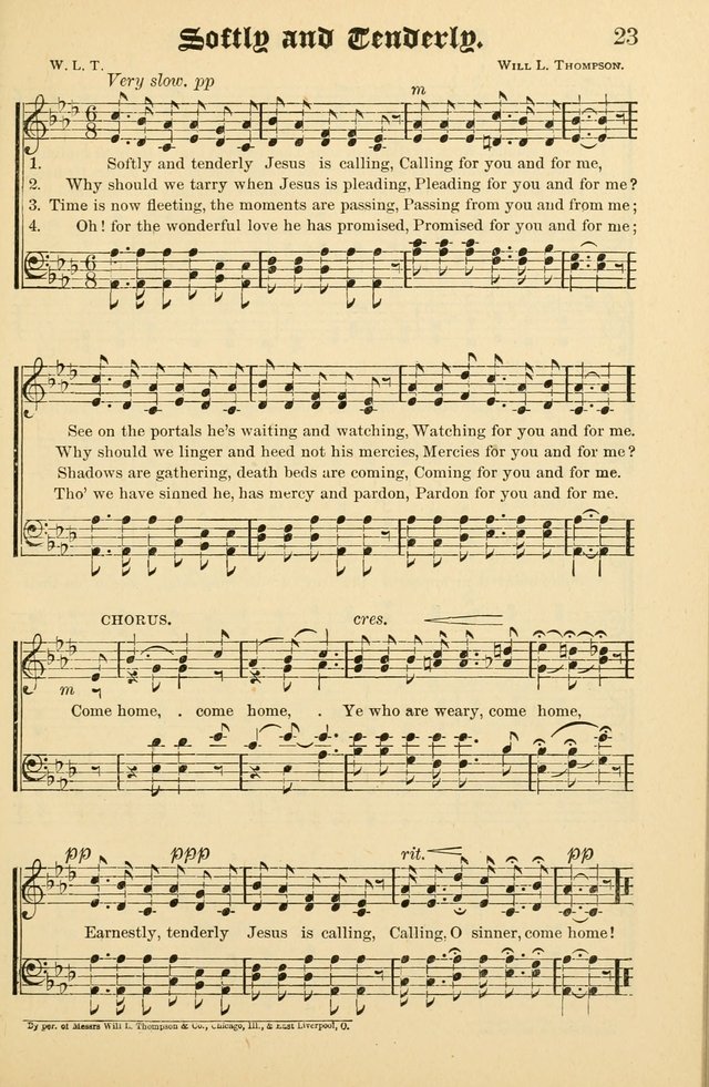 Unfading Treasures: a compilation of sacred songs and hymns, adapted for use by Sunday schools, Epworth Leagues, endeavor societies, pastors, evangelists, choristers, etc. page 23