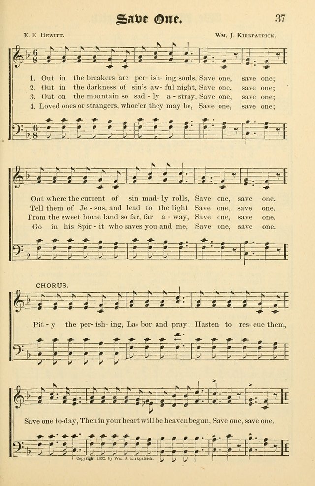 Unfading Treasures: a compilation of sacred songs and hymns, adapted for use by Sunday schools, Epworth Leagues, endeavor societies, pastors, evangelists, choristers, etc. page 37