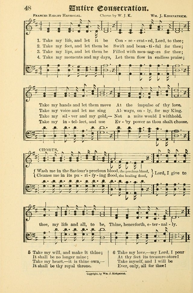 Unfading Treasures: a compilation of sacred songs and hymns, adapted for use by Sunday schools, Epworth Leagues, endeavor societies, pastors, evangelists, choristers, etc. page 48