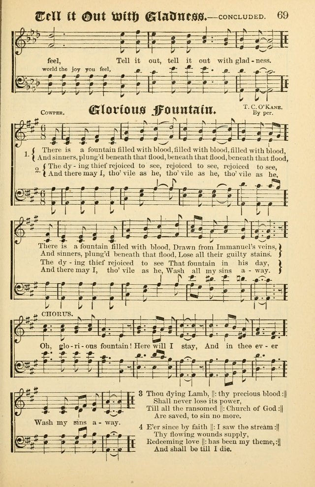 Unfading Treasures: a compilation of sacred songs and hymns, adapted for use by Sunday schools, Epworth Leagues, endeavor societies, pastors, evangelists, choristers, etc. page 69