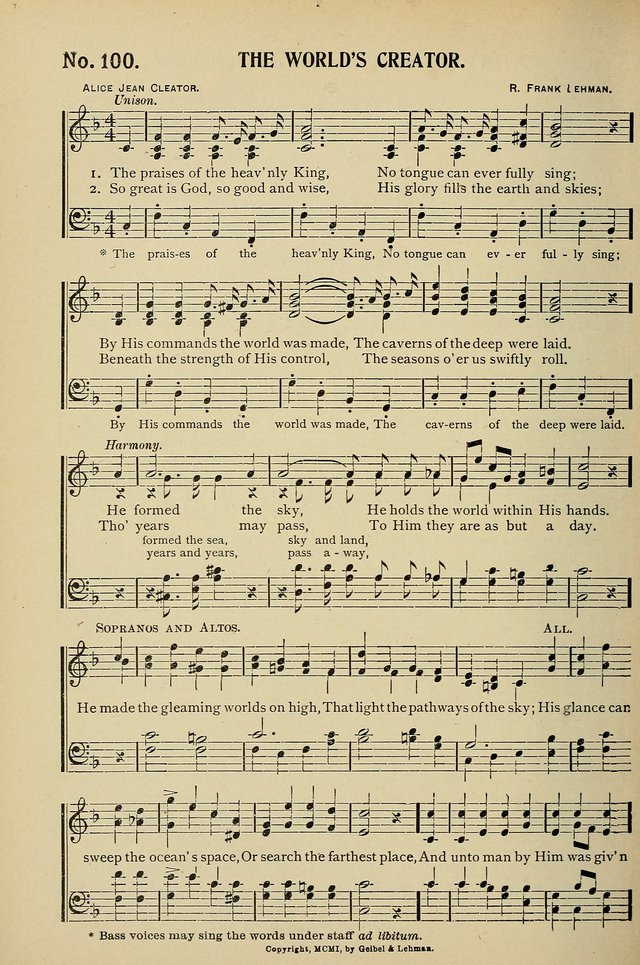 Uplifted Voices: a 20th century hymn book for sunday-schools and devotional meetings page 100