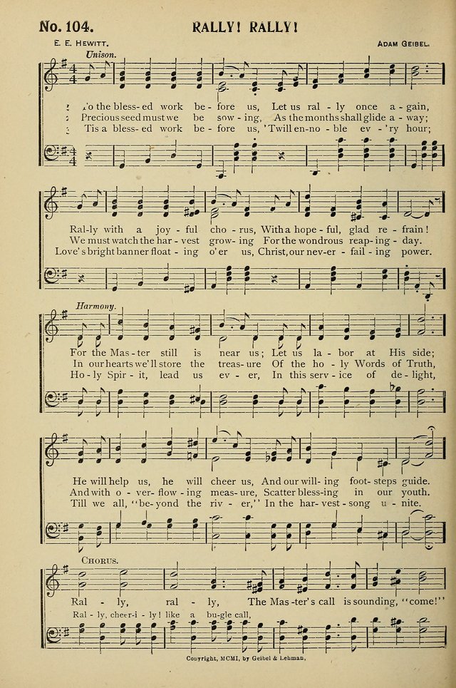 Uplifted Voices: a 20th century hymn book for sunday-schools and devotional meetings page 104