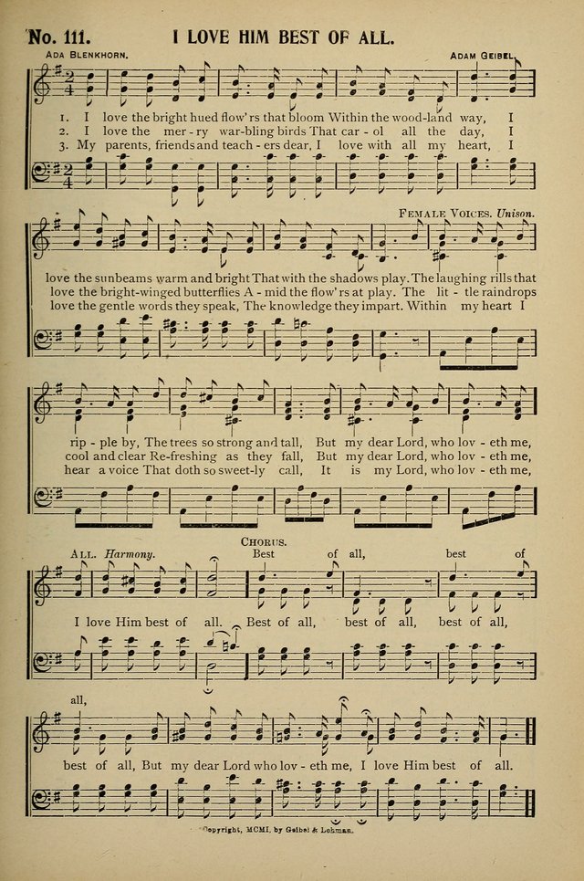 Uplifted Voices: a 20th century hymn book for sunday-schools and devotional meetings page 111