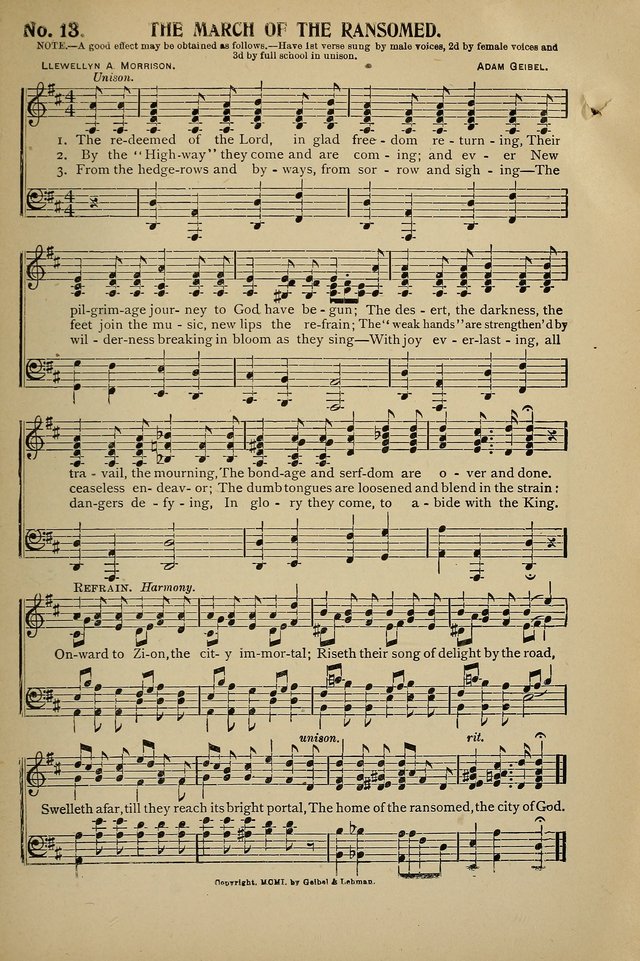 Uplifted Voices: a 20th century hymn book for sunday-schools and devotional meetings page 13