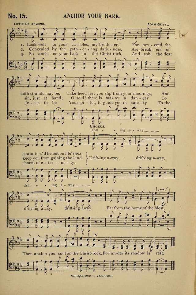 Uplifted Voices: a 20th century hymn book for sunday-schools and devotional meetings page 15