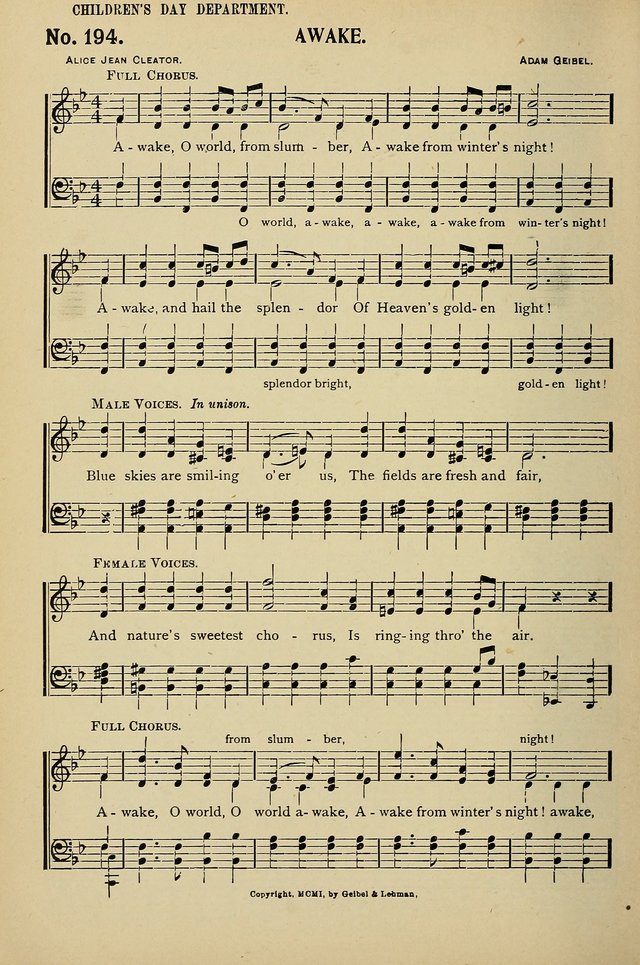 Uplifted Voices: a 20th century hymn book for sunday-schools and devotional meetings page 192