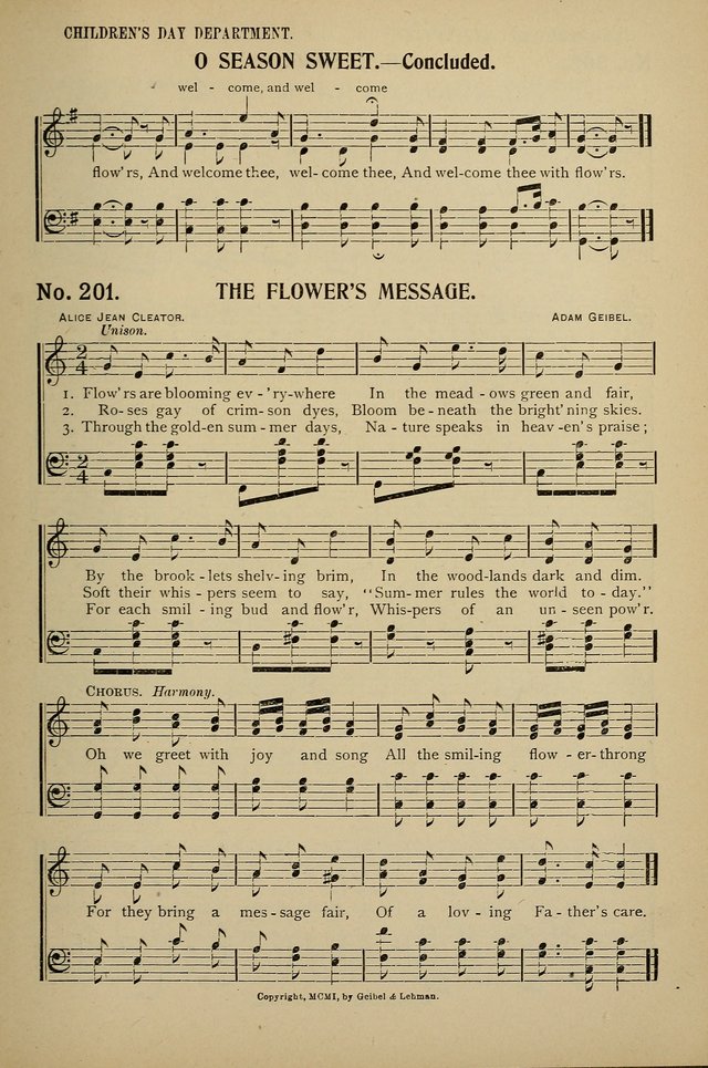 Uplifted Voices: a 20th century hymn book for sunday-schools and devotional meetings page 201