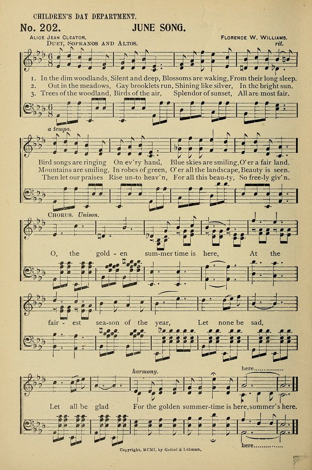 Uplifted Voices: a 20th century hymn book for sunday-schools and devotional meetings page 202