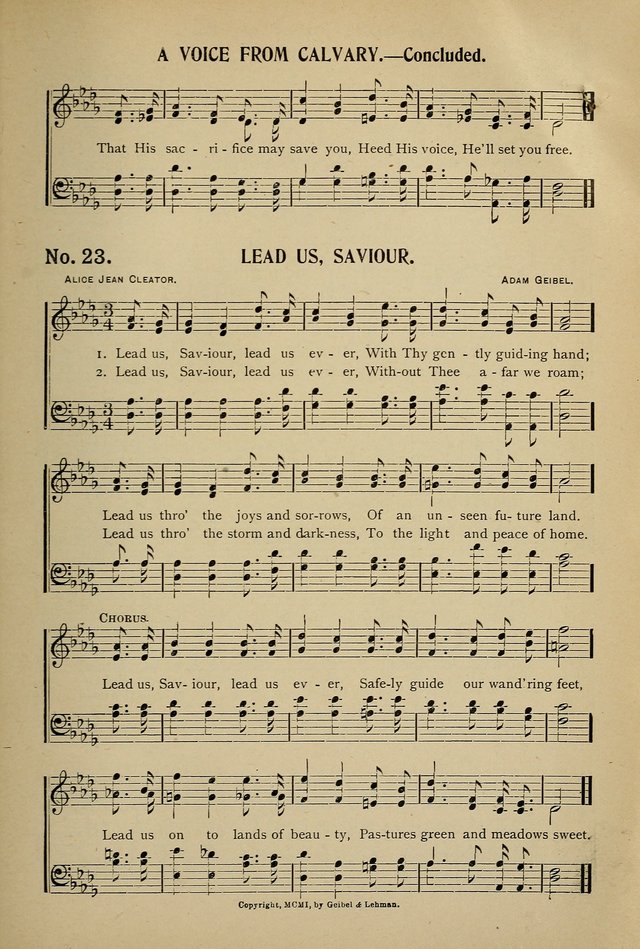 Uplifted Voices: a 20th century hymn book for sunday-schools and devotional meetings page 23