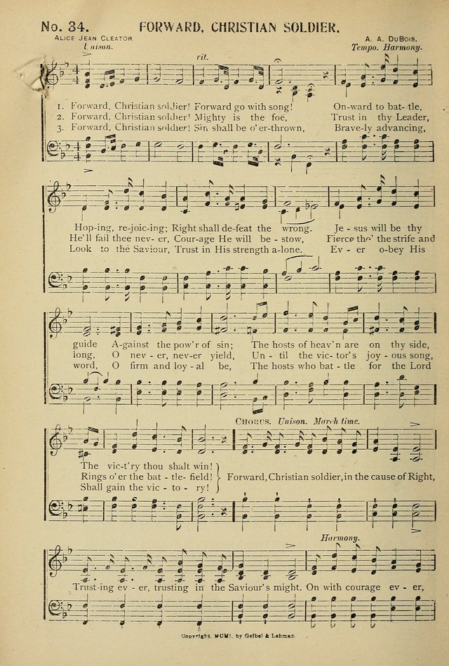 Uplifted Voices: a 20th century hymn book for sunday-schools and devotional meetings page 34