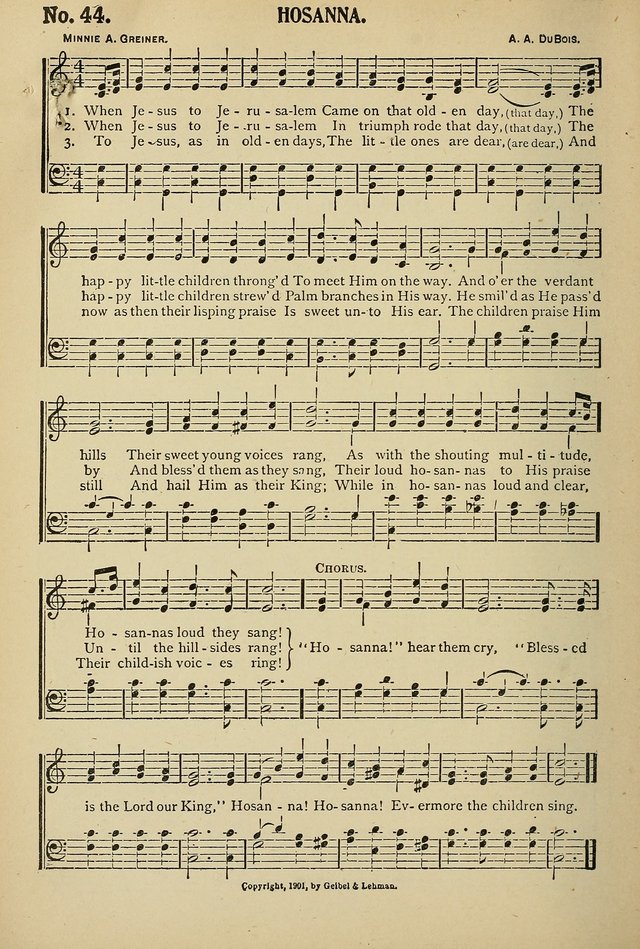 Uplifted Voices: a 20th century hymn book for sunday-schools and devotional meetings page 44